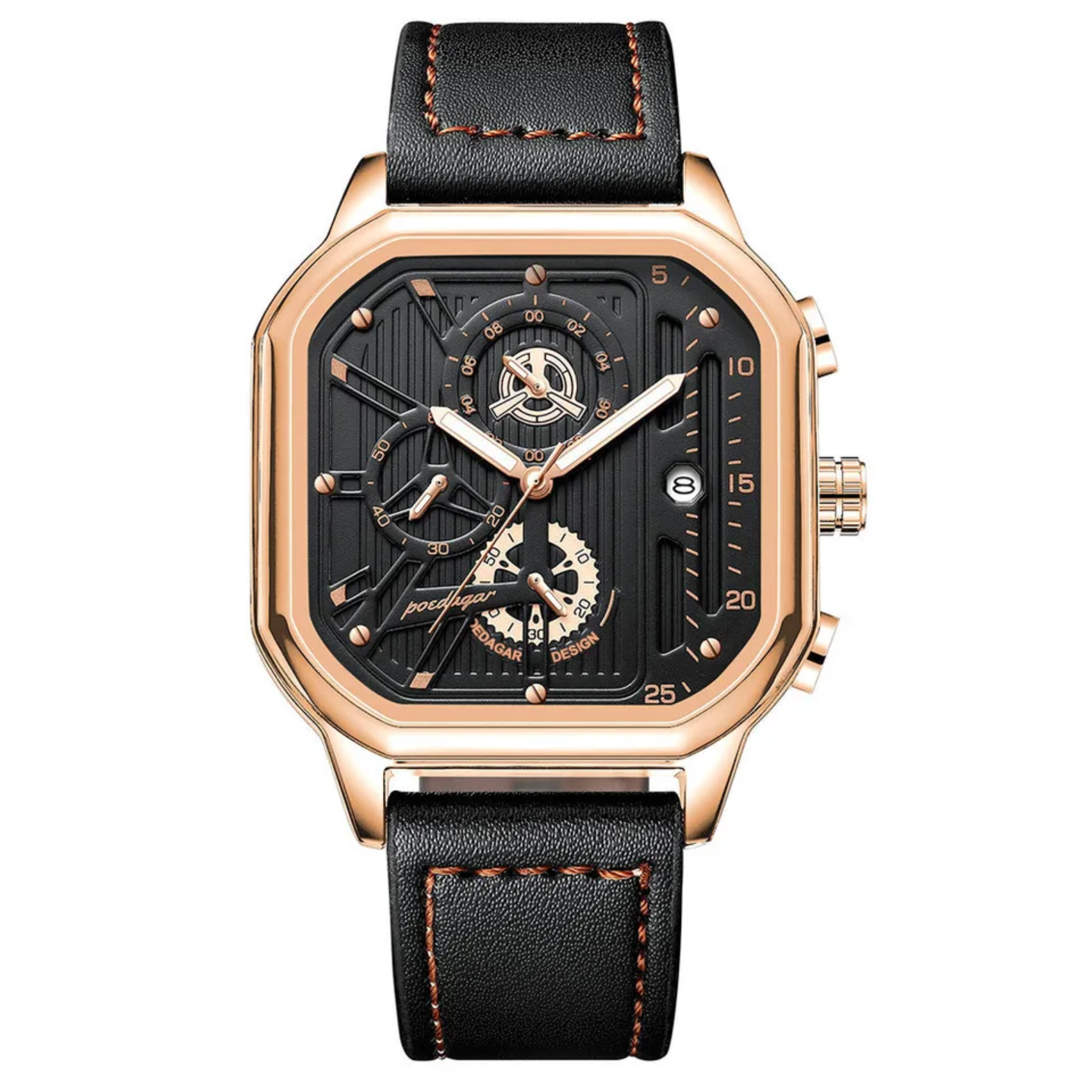 Poedagar 628 Gold Black Leather