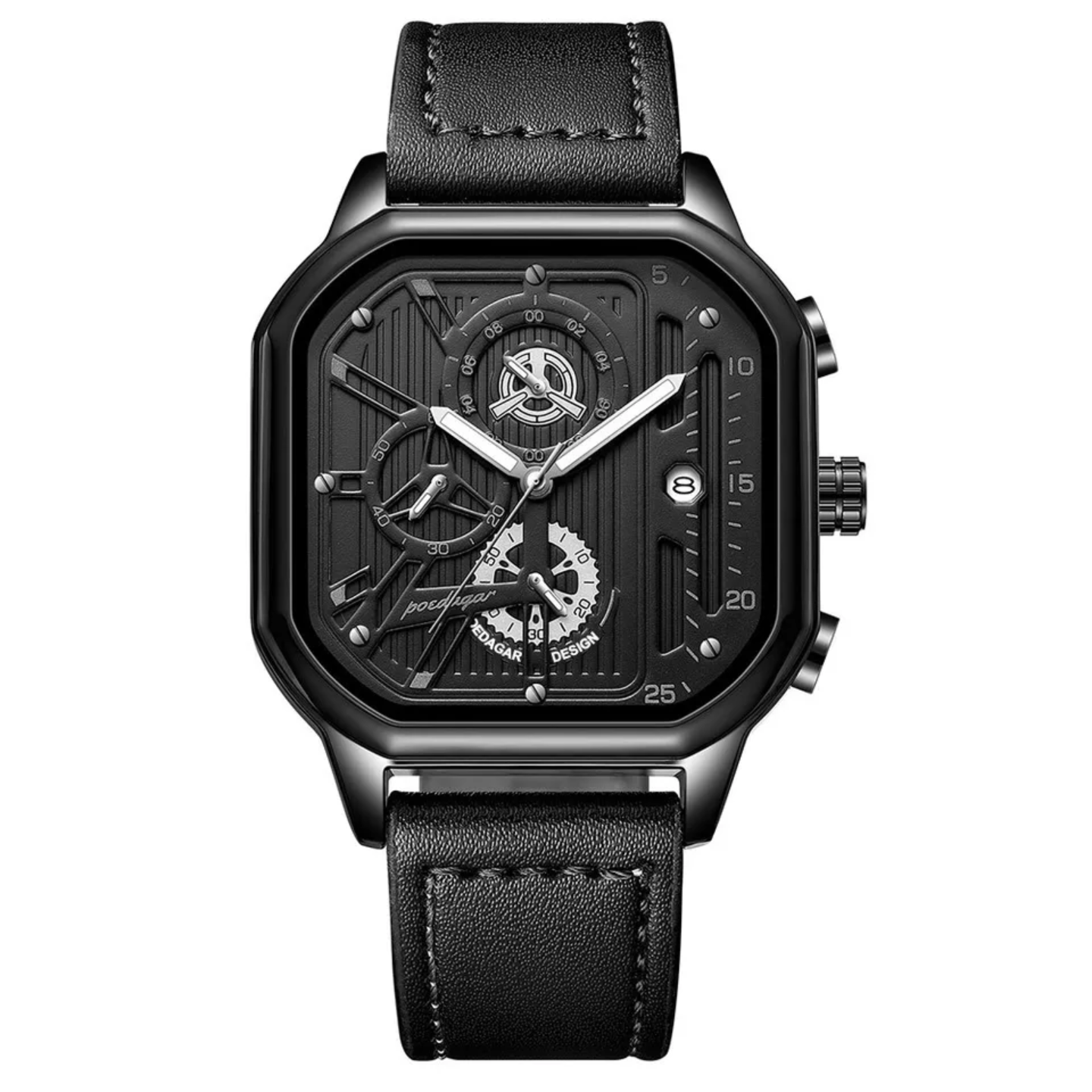 Poedagar 628 Black silver leather