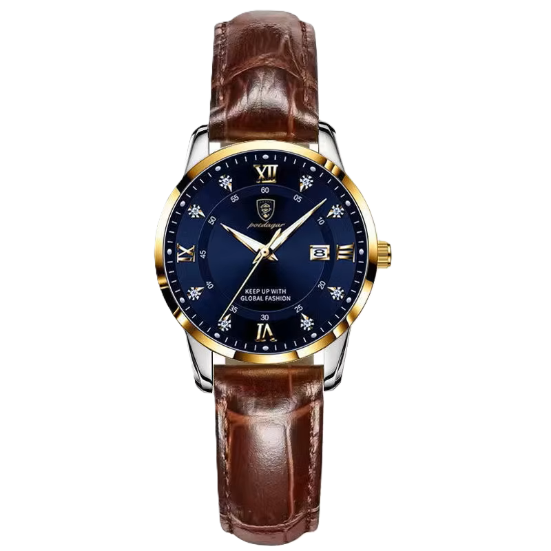 Poedagar Watch for Women Fashion Luxury Stainless Steel Watches Diamond Luminous Quartz Ladies Wristwatch Waterproof Calendar 268 GD BU L