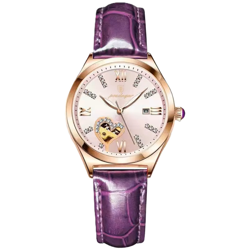 Poedagar Fashion Luxury Diamond Quartz Wrist Watch Leather Hand Band Ladies Watches Waterproof Date Women Watch 320 GD PK L