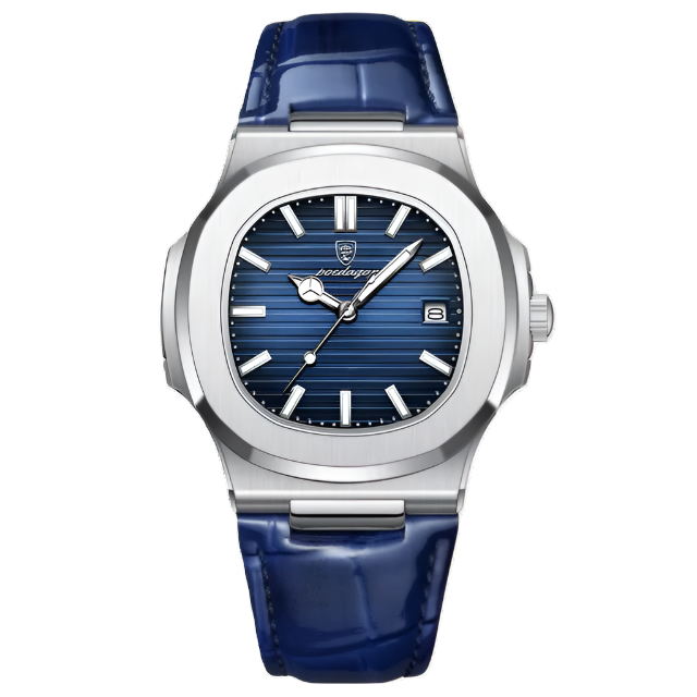 Poedagar 613 luxury waterproof men watch _ Blue strap blue dial