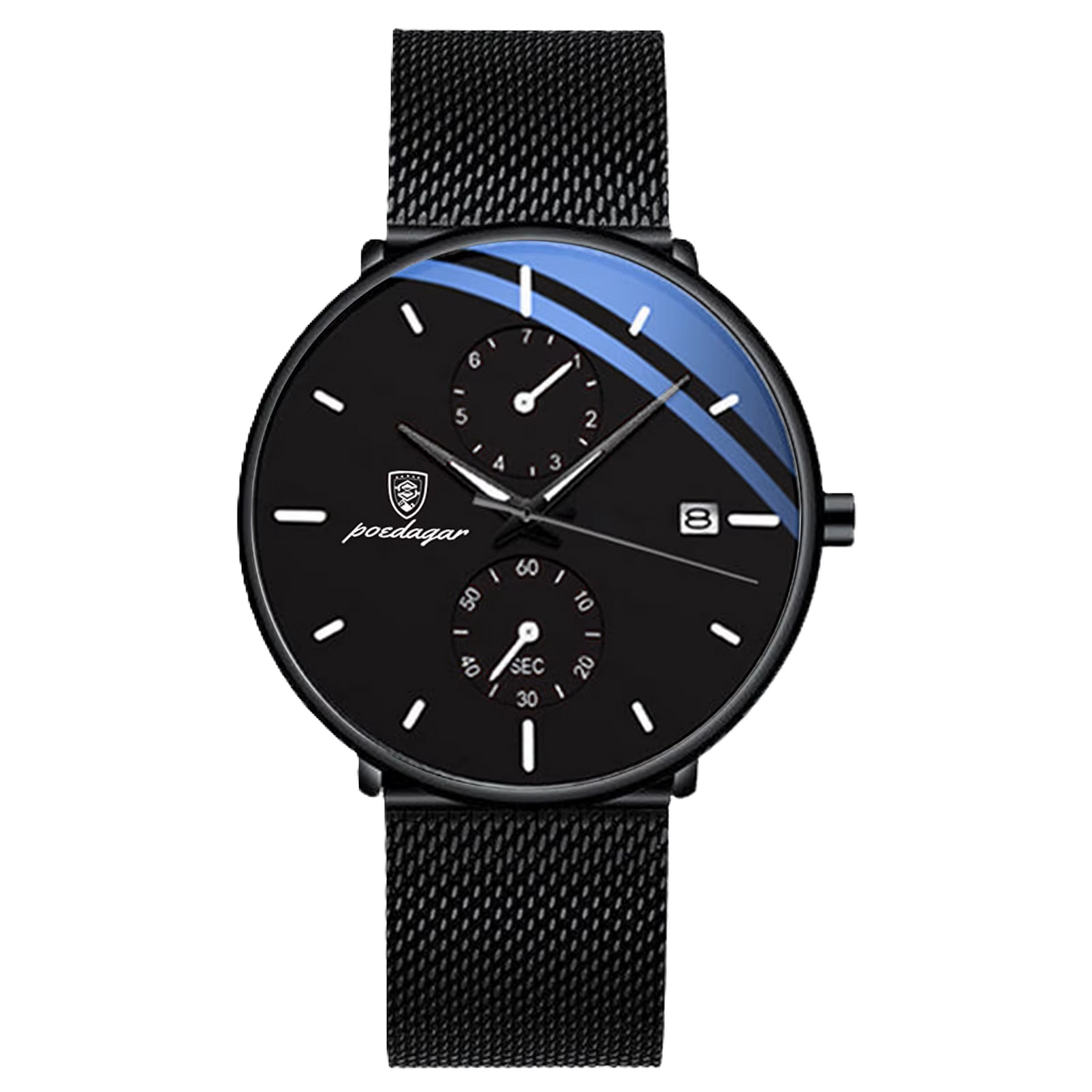 Poedagar luxury waterproof men watch _ 6202 SL N
