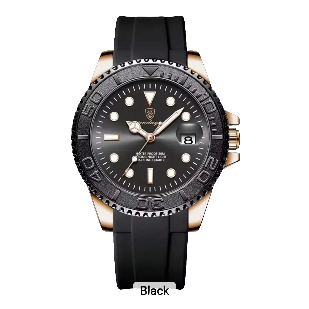 Poedagar luxury waterproof men watch _ 680 BK RG S