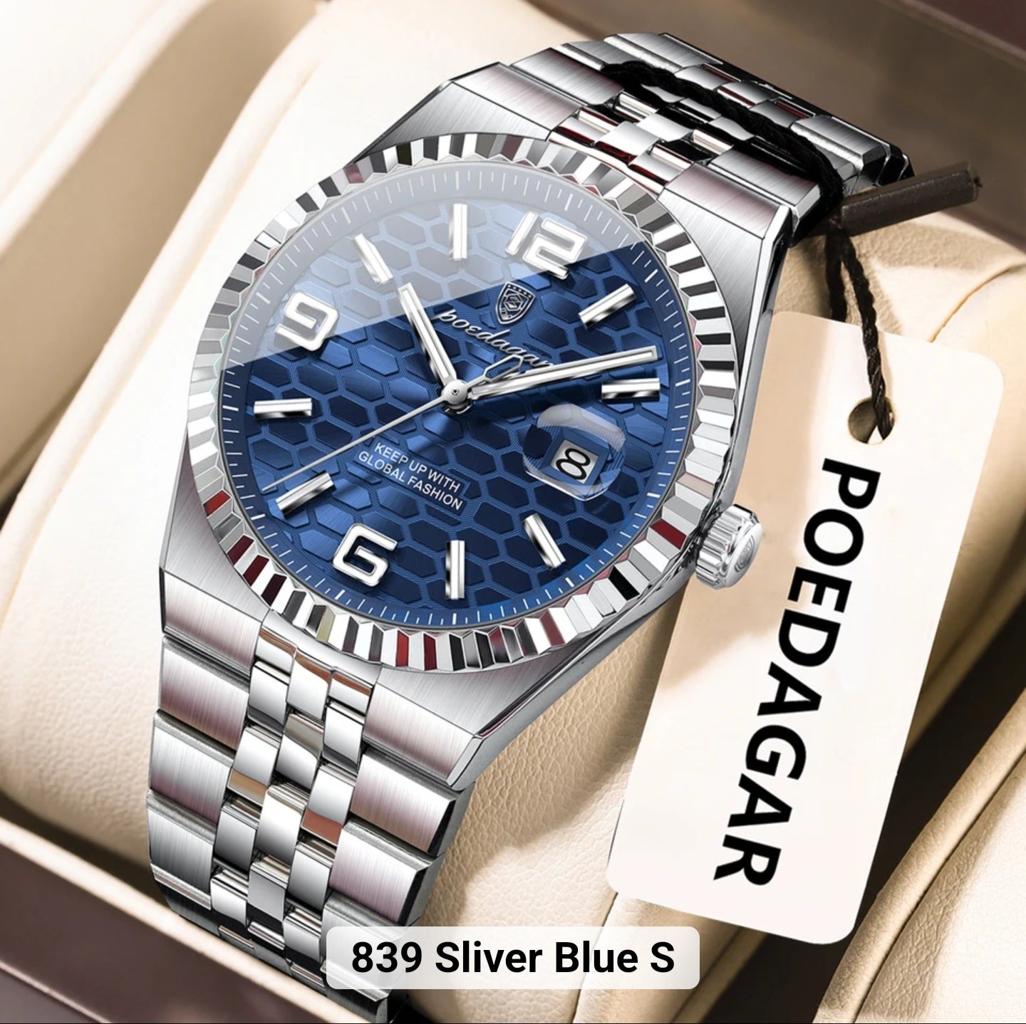 Poedagar luxury Men watch _ 839 SL BL S