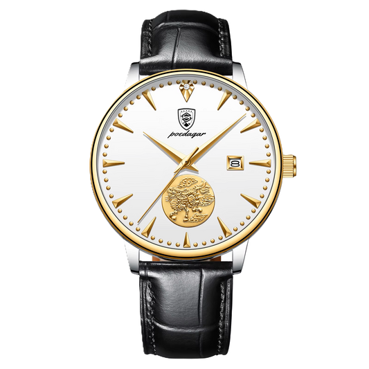 Poedagar luxury waterproof men watch _   151 GD BK L