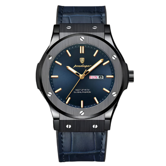 Poedagar luxury waterproof men watch _ Midnight blue