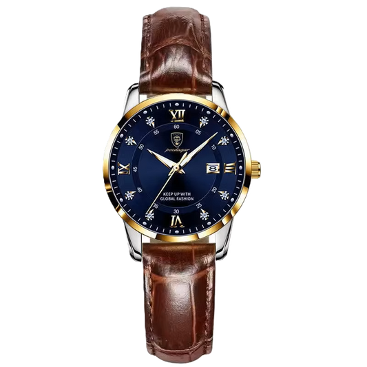 Poedagar Watch for Women Fashion Luxury Stainless Steel Watches Diamond Luminous Quartz Ladies Wristwatch Waterproof Calendar 268 GD BU L
