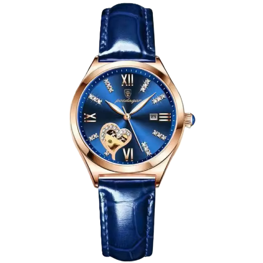 Poedagar Fashion Luxury Diamond Quartz Wrist Watch Leather Hand Band Ladies Watches Waterproof Date Women Watch 320 GD BU L