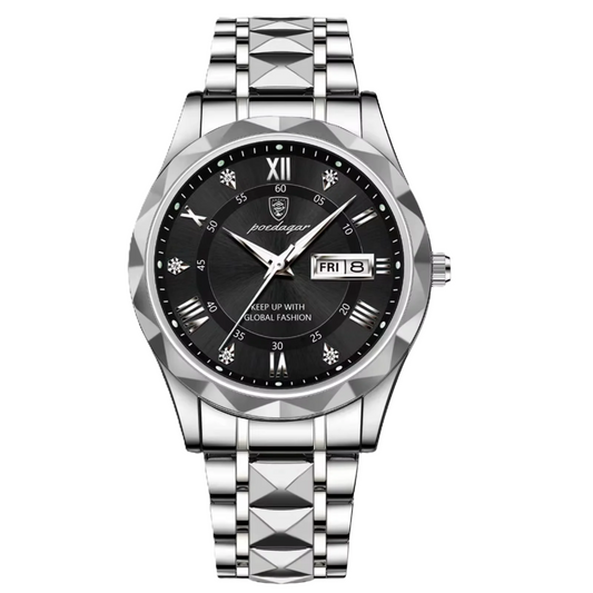Poedagar luxury waterproof men watch _  615 SL BK S
