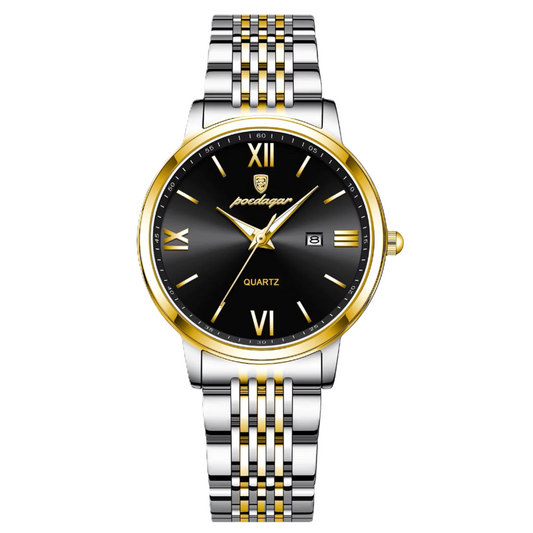 Poedagar New Luxury Waterproof Ladies Watch Luminous Stainless Steel Calendar Quartz Watch for Women716 SL BK S