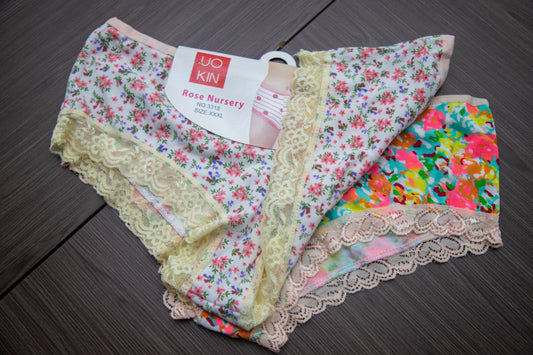 Set of 2_Rose Nursery cotton and lace panties _Size 14/16