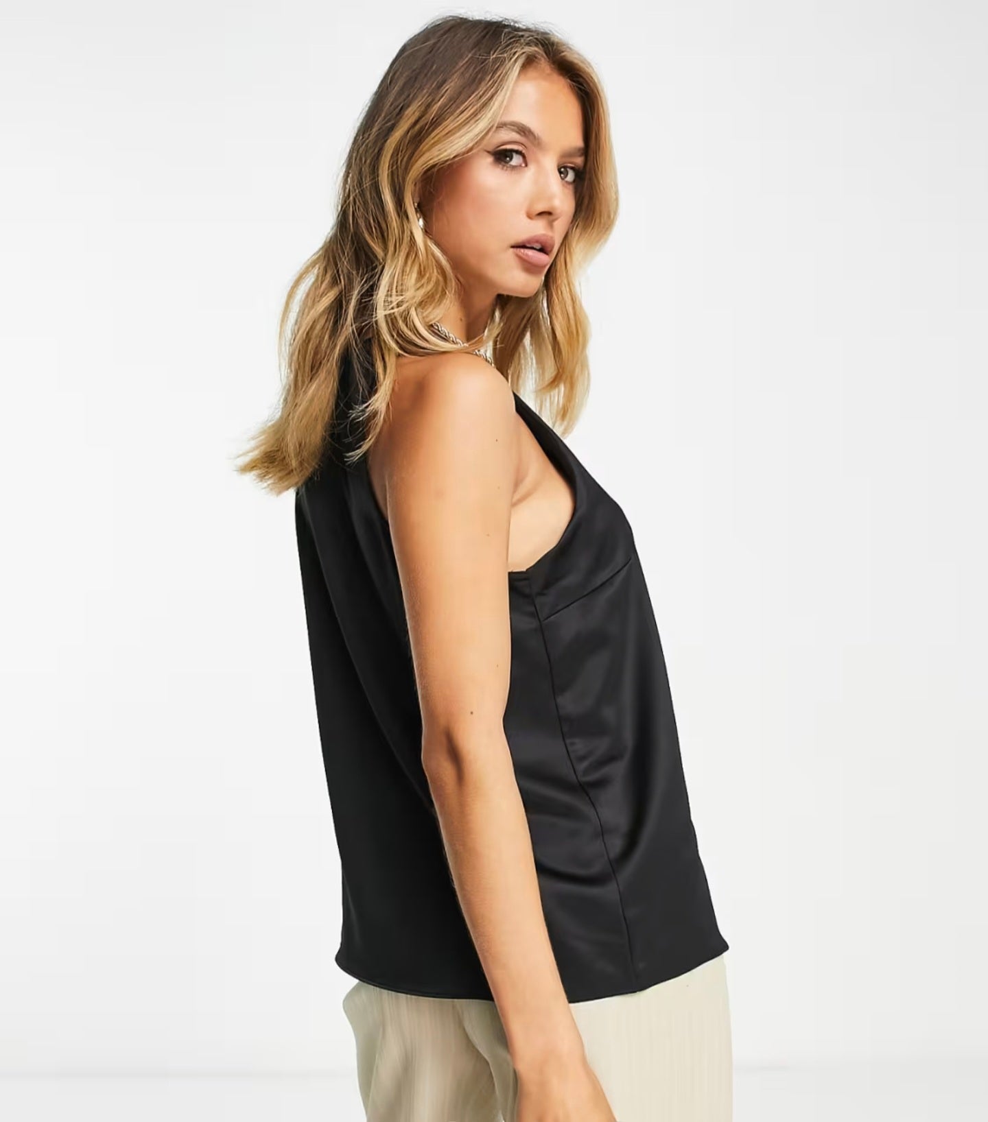 River Island Black Satin Top