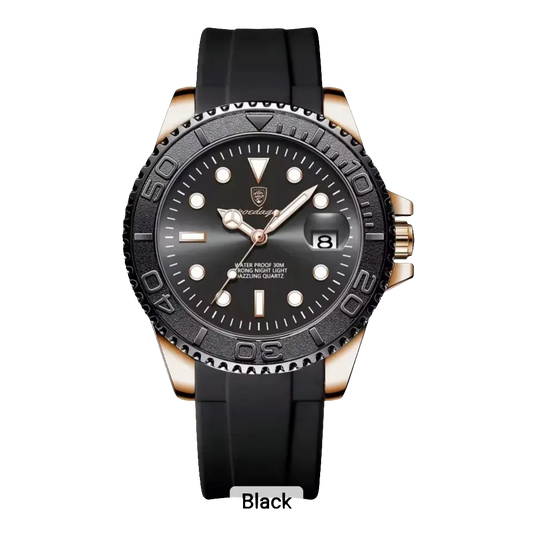 Poedagar luxury waterproof men watch _ 680 BK RG S