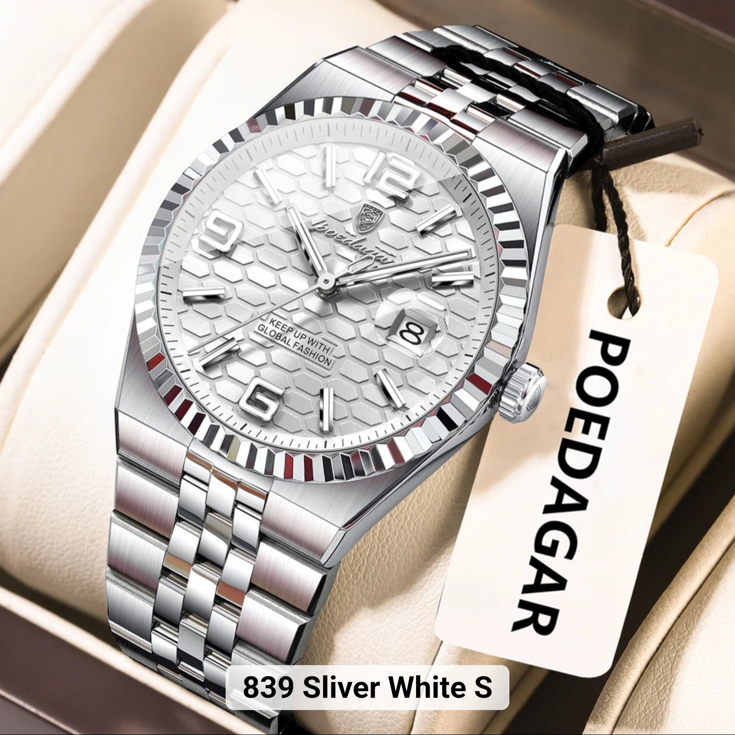 Poedagar luxury Men watch _ 839 SL WH S
