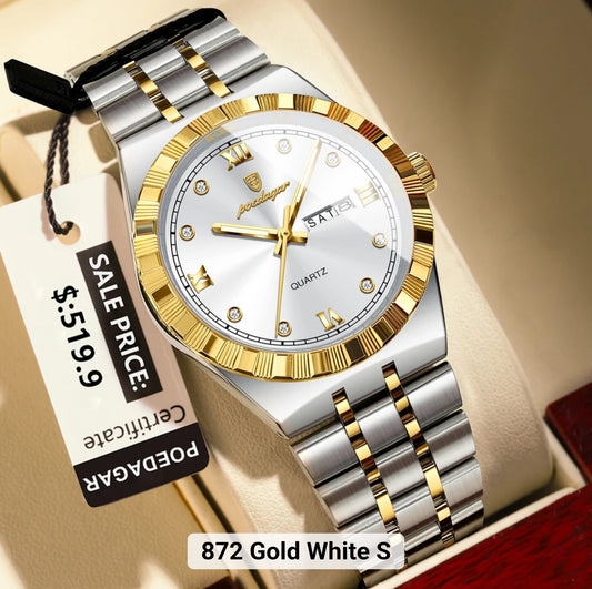 Poedagar luxury Men watch _ 872 GD WH S