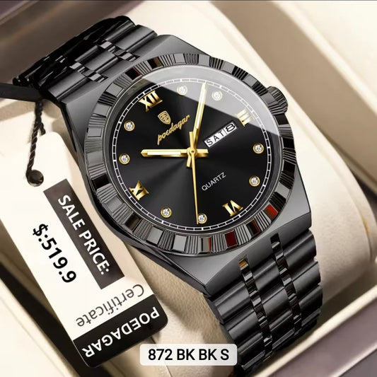 Poedagar luxury Men watch _ 872 BK BK S